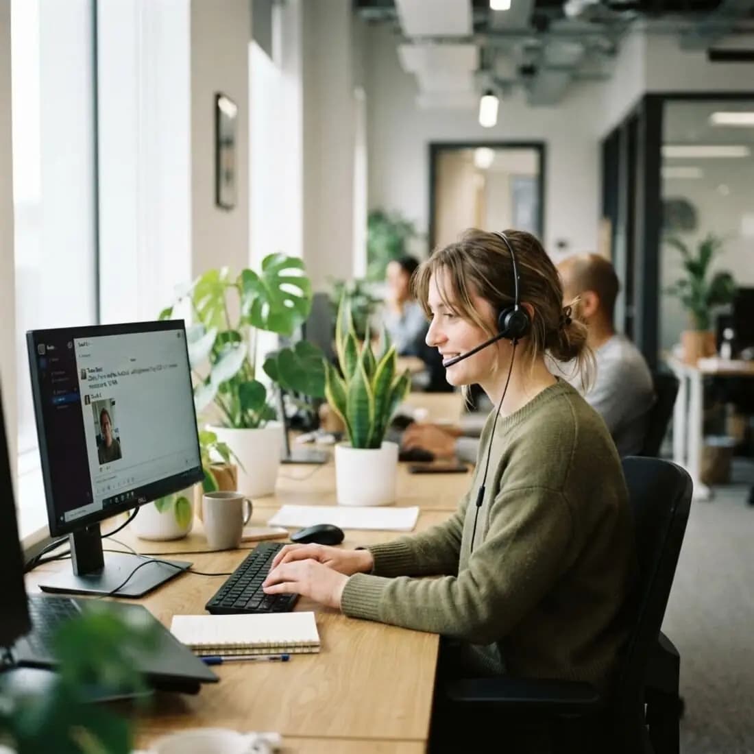 An agent taking over a conversation from a chatbot