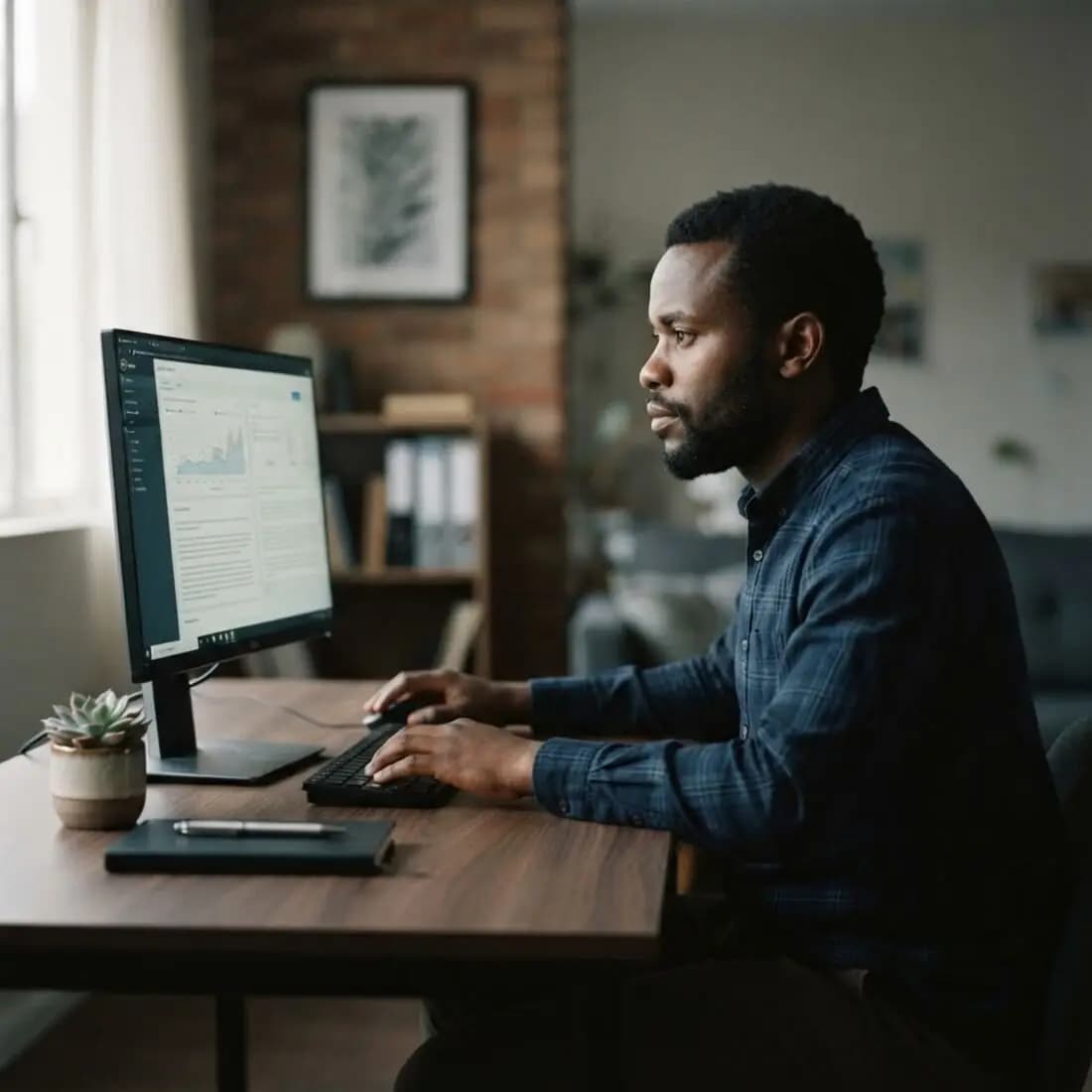 A moderator reviewing flagged content against policy