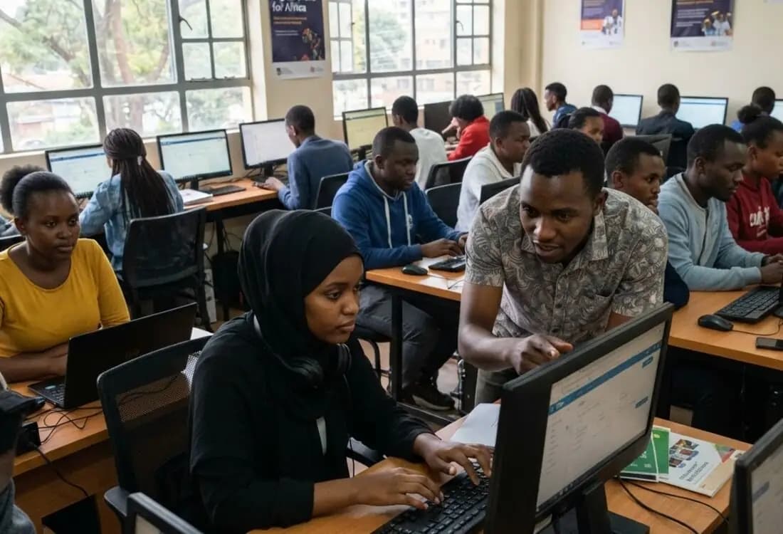 Maxed Academy learners training at computers