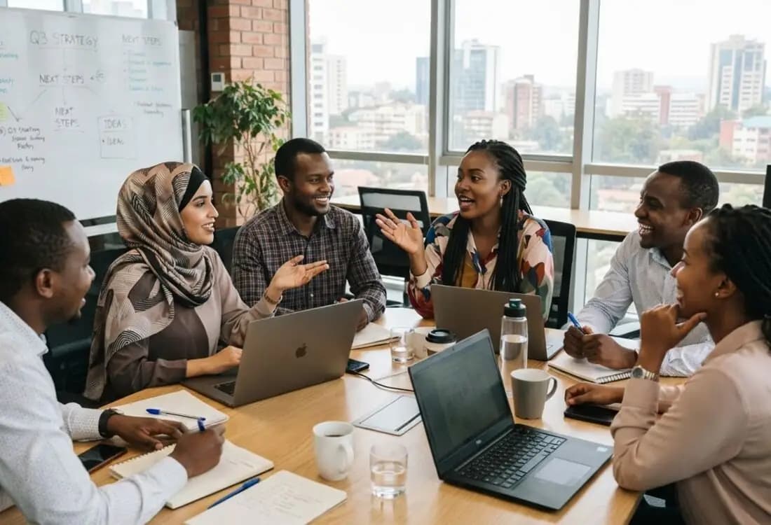 Women leaders in a mentorship session